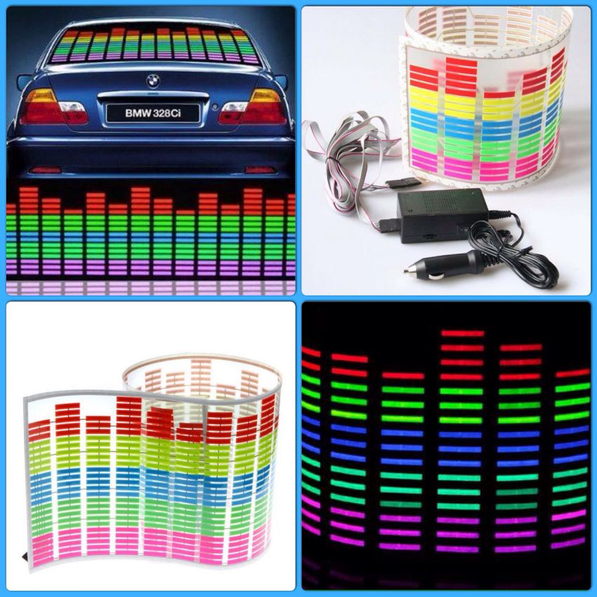 Car LED Music Sticker ~ Maximum Size: 114cm x 30cm